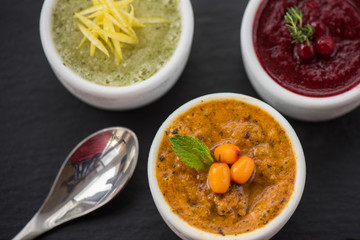 Refreshing lemon cranberry seabuckthorn sorbet