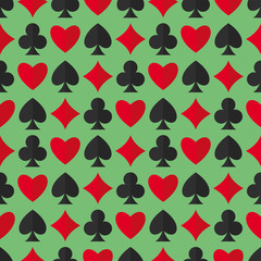 Playing cards suits seamless pattern
