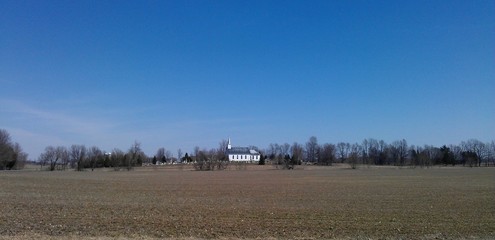 Rural church and cemetery