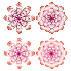 Set of Vectorized Flowers
