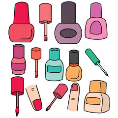 vector set of nail polish