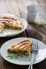 Burek with cheese and herbs