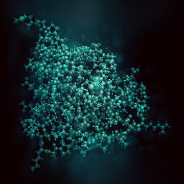 Interleukin 13 (IL-13) cytokine protein. 3D illustration.