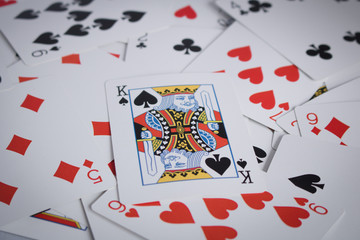 Spread out cards, with King of Spades visible