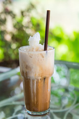 Glass Of Cold Coffee on the table