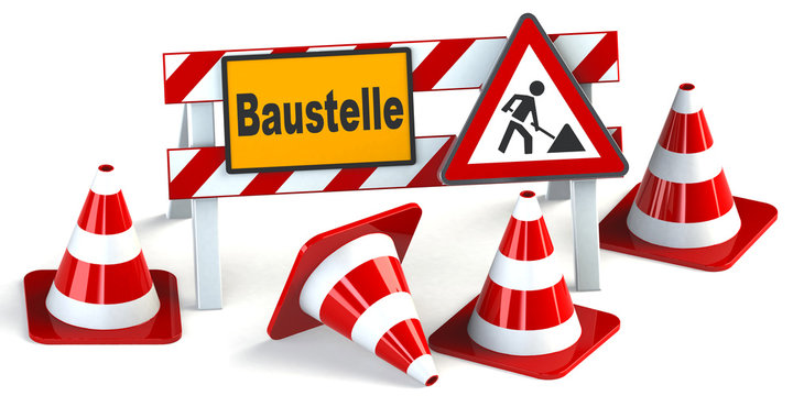 Baustelle in Arbeit