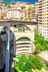 Cityscape and Gare de Monaco of Monte Carlo