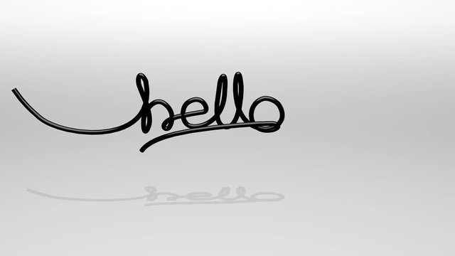 Wire text animation, Hello world.	