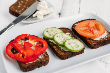 Healthy vegetarian sandwiches for Breakfast