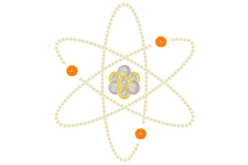 Atomic structure on white background