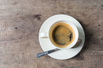 Espresso coffee in a short glass