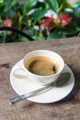 Espresso coffee in a short glass