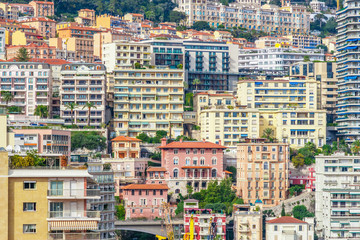 Fototapeta premium Cityscape of La Condamine, Monaco-Ville, Monaco