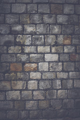 Stone Wall Background with Vintage Style Filter