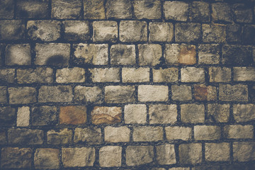 Stone Wall Background with Vintage Style Filter