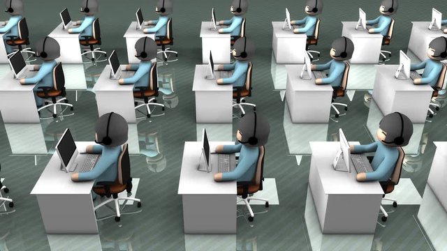 Call center concept animation, assistance, helpdesk, information.	