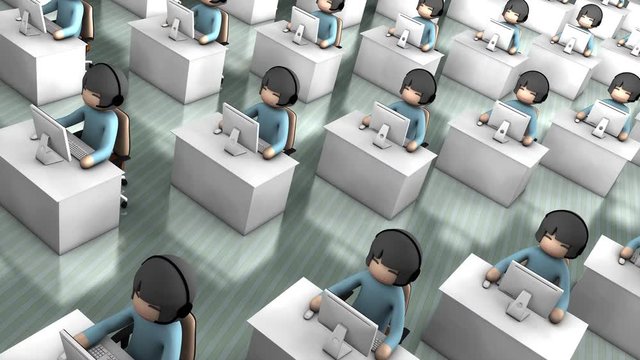 Call center concept animation, assistance, helpdesk, information.	