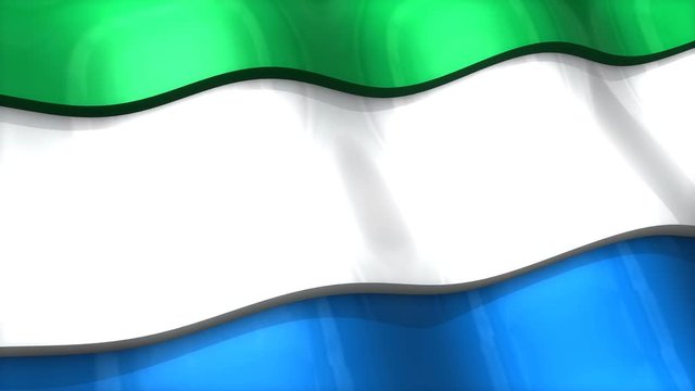 3D flag, Sierra Leone, waving, ripple, Africa, Middle East.	