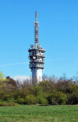 television transmitter on Hady hill near Brno with clear sky
