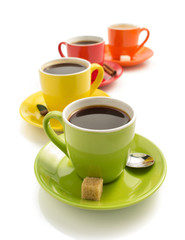 cup of coffee on white