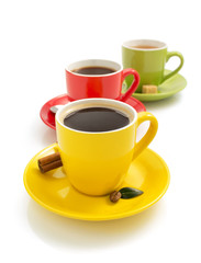 cup of coffee on white