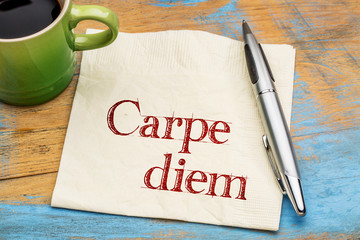 Carpe Diem on napkin