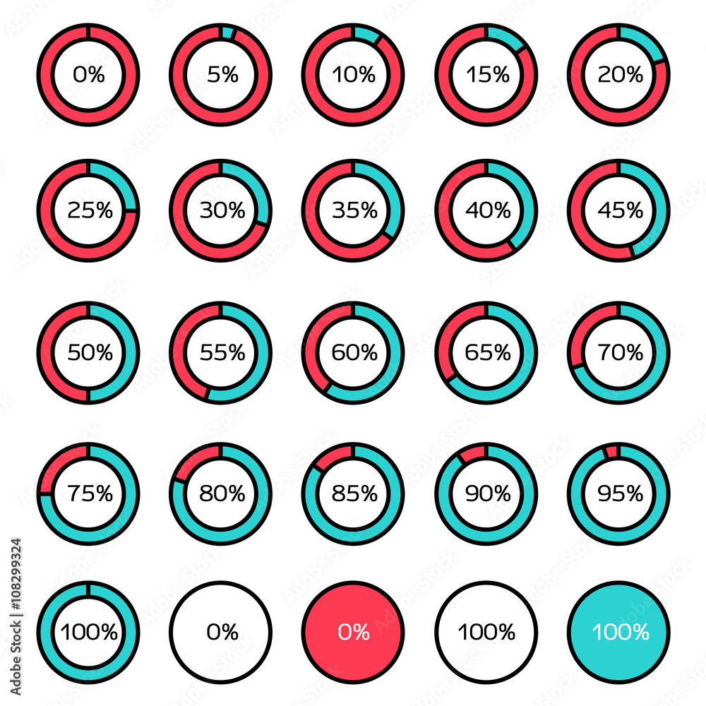 Wall mural vector circle diagram pie charts infographic elements. business elements and statistics with numbers