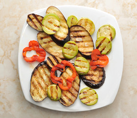 grilled vegetables - grilled eggplant, zucchini, peppers