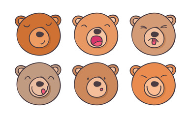 Set smileys bears