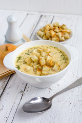 Onion soup with cheese