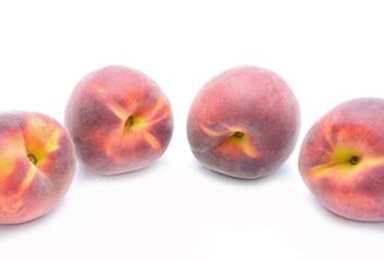 Ripe peach fruit isolated on white background