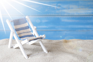 Sunny Summer Greeting Card With Deck Chair