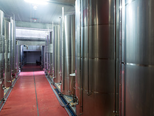  barrels   in contemporary winemaker factory