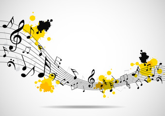 Abstract musical background with notes
