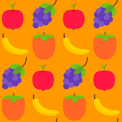 Seamless pattern with fresh fruits
