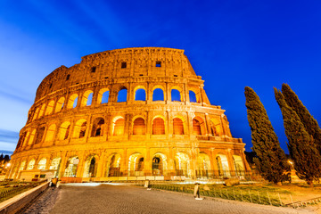 Fototapeta na wymiar Colosseum in night, Rome, Italy