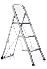 Ladder isolated .  metal ladder over white background