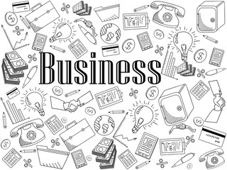 Business coloring book vector illustration