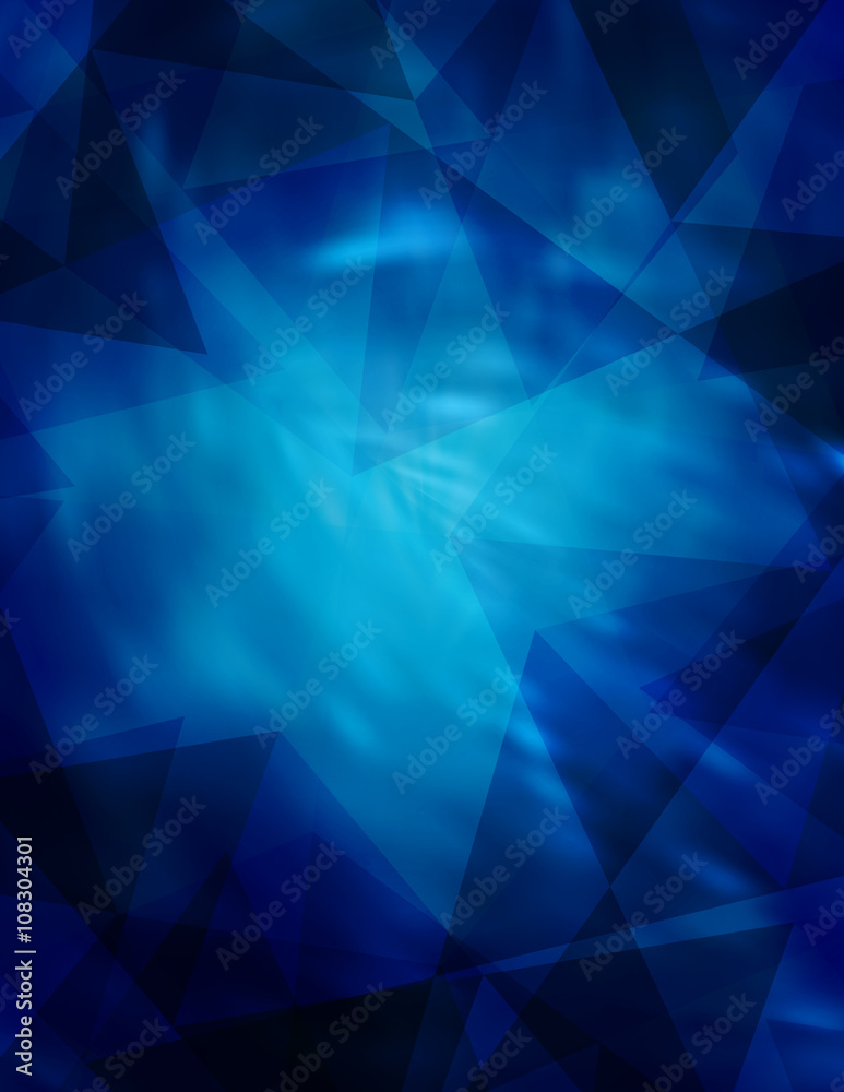 Aufkleber Abstract dark blue pattern with triangles. Vector graphic background