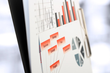colorful graphs, charts, marketing research and business annual report background, management...