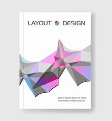 Modern Vector abstract triangles, brochure, easy editable