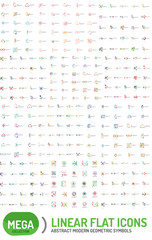 Thin line abstract logo mega collection