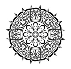 Black and white mandala vector for coloring book, mandala vettoriale da colorare