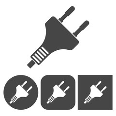 Electric plug icon - vector icons set