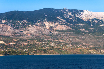 View of Cephalonia Island from the sea