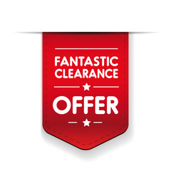 Fantastic clearance offer ribbon vector