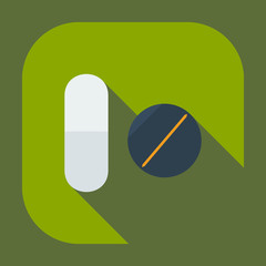 Flat modern design with shadow icons pills