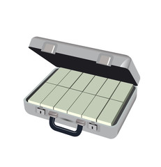 Case Full of Green Money. Vector Illustration