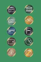 Simple Icon Money Set. Vector Illustration