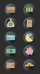 Simple Icon Money Set. Vector Illustration